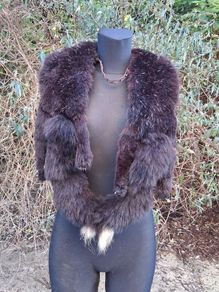Art Deco 4ft Real Black Fox Fur Stole(Super Rare)
