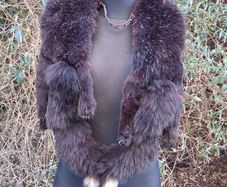 Art Deco 4ft Real Black Fox Fur Stole(Super Rare)