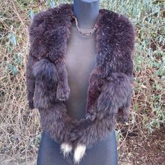 Art Deco 4ft Real Black Fox Fur Stole(Super Rare)