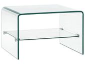 Coffee Table Clear 50x45x33 cm Tempered Glass
