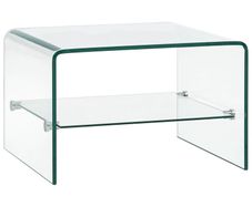 Coffee Table Clear 50x45x33 cm Tempered Glass
