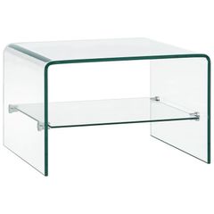 Coffee Table Clear 50x45x33 cm Tempered Glass