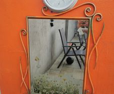 Large heavy outdoor garden mirror