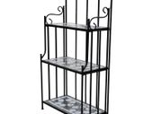 Plant Stand Plant Display Black White Mosaic Pattern