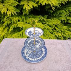 By post only blue homemade cake stand