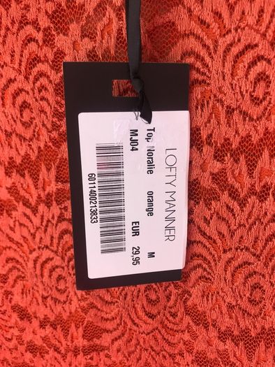 Lofty Manner Orange top size 10 New with tags