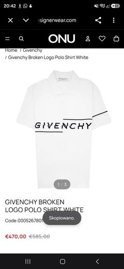 Givenchy Broken Logo Polo Shirt White