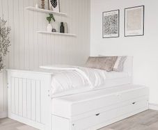 FREE: White Headboard, Footboard & Hardware for Sanders Captain's Bed (SND001), Box 1 Only