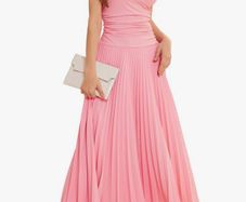 Pink maxi pleated dress XL