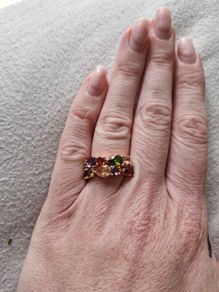 NEW colored stone rose gold ring