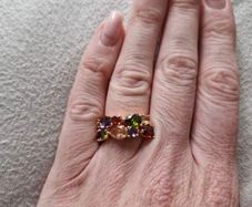 NEW colored stone rose gold ring