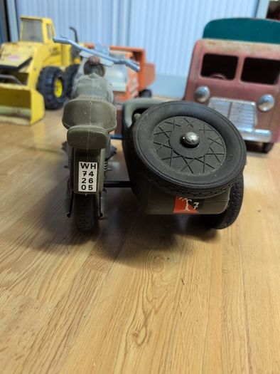 Vintage 1970s AcVintage 1970s Action Man / Cherilea German Military Motorcycle & Sidecar - INTACT HANDLEBARS