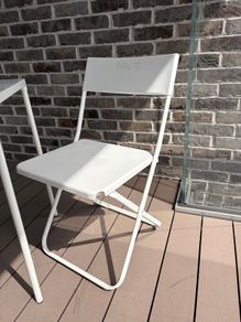 Outdoor foldable white chairs Ikea Fejan