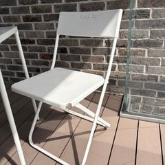 Outdoor foldable white chairs Ikea Fejan