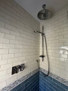 Chrome shower mixer set with rainfall head