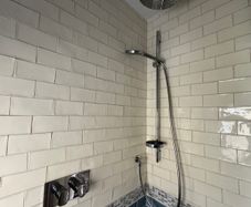 Chrome shower mixer set with rainfall head