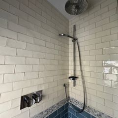 Chrome shower mixer set with rainfall head