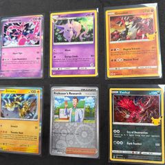Set of 6 Pokemon Cards Zeraora, Professor's Research, Enamorus, Espeon, Groudon, Yveltal