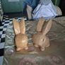 12cm high Vintage pair of Sylvac buff bunnies Image 3