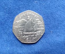 Isle of Man Christmas 1981 50 pence coin