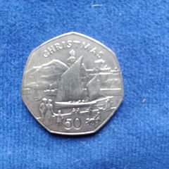 Isle of Man Christmas 1981 50 pence coin