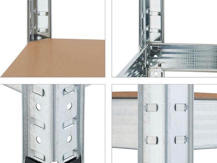Heavy Duty Shelving Unit, Set of 2, 5 Shelves, 180 x 60 x 45 cm, 500 kg, Garage & Warehouse, Steel, Silver