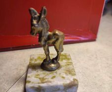 Figure Of  Donkey On Plinth Of Marble.
