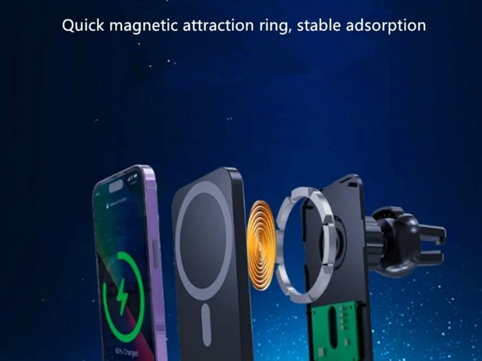Magnetic MagSafe Wireless Charger Car Air Vent Mount Phone Holder