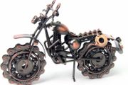 Signstek Vintage Handcrafted Iron Motorbike Model with Chainwheel as Collectible Art Sculpture for Motorcycle Lovers, Bronze Tone Metal