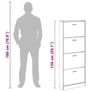 Shoe Cabinet Smoked Oak 59x17x150 cm Engineered Wood Image 5