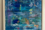 Large Framed Original Seascape in Abstract by Artist Irish Art Original Art Abstract Art