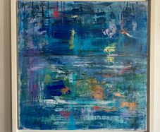 Large Framed Original Seascape in Abstract by Artist Irish Art Original Art Abstract Art