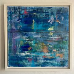 Large Framed Original Seascape in Abstract by Artist Irish Art Original Art Abstract Art