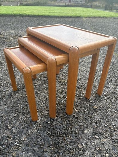 Mid-century vintage retro danish style nest of tables c1970