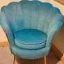 Duck egg velvet accent chair Image 3