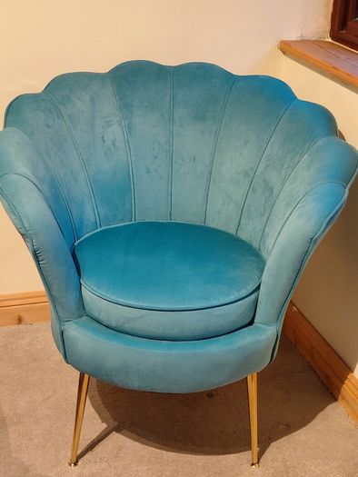Duck egg velvet accent chair