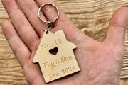 2x Personalised Our First Home Keychains / Engraved New Home Matching Keyrings, Housewarming Gift For The Home, New Homeowner Present 2025