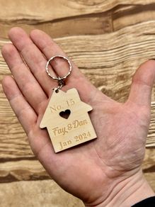 2x Personalised Our First Home Keychains / Engraved New Home Matching Keyrings, Housewarming Gift For The Home, New Homeowner Present 2025