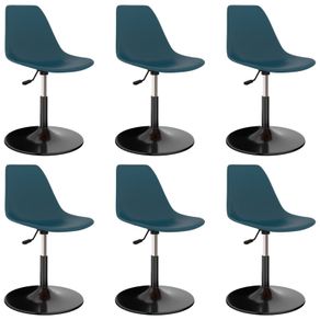 Swivel Dining Chairs 6 pcs Turquoise PP