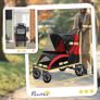 Foldable Pet Stroller for Large Dogs with Four Big Wheels, Shock-Absorbing Frame, Safety Leashes, Brakes, Red/Black Image 4