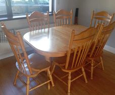 Dining table and 6