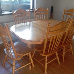 Dining table and 6