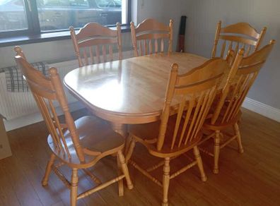 Dining table and 6
