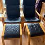 Leather armchairs and footstools Image 2