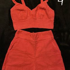 Red top and shorts