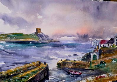 Coliemore Harbour  watercolour