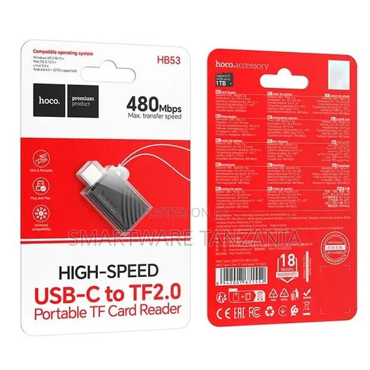 HOCO HB53 USB Type-C Card Reader for microSD TF Memory Cards OTG 480 Mbps