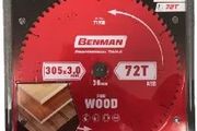 Benman 71908 Circular Saw Blade Expert Wood For Table Saw &amp; Miter Saw 305 X 2.6 mm/30 mm 72T