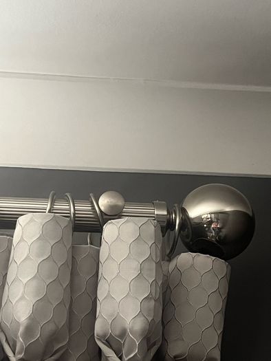 silver curtain pole