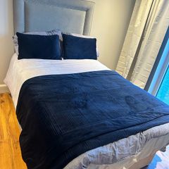 4ft double bed with storage and pocket spring mattress plus headboard